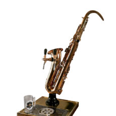 Chopeira Saxofone 2 Vias Dourada - Inox alto padrão kit completo
